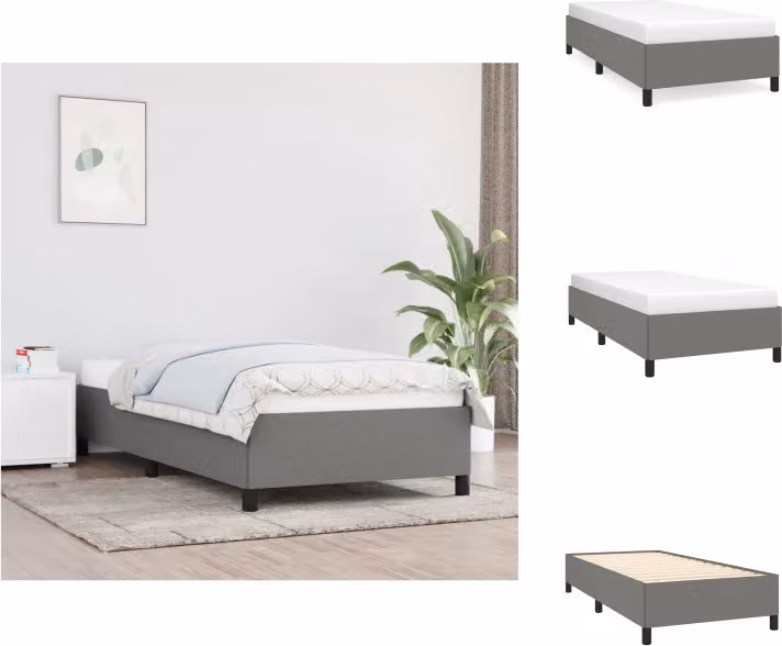 vidaXL Struttura letto grigio scuro 80x200 cm in tessuto - Letti e strutture letto