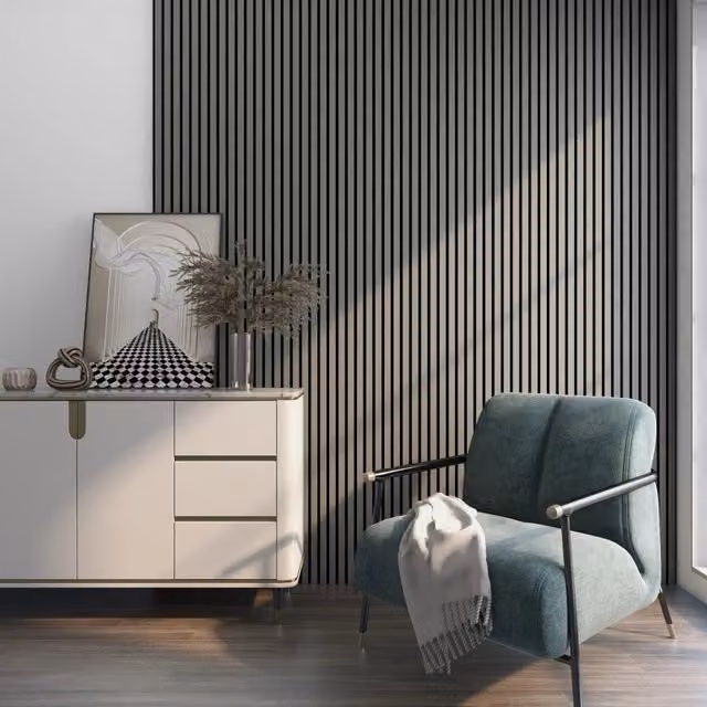 Set di 4 Pannelli Fonoassorbenti Decorativi NEU.HOLZ in Effetto Legno Rovere Grigio Chiaro – 1