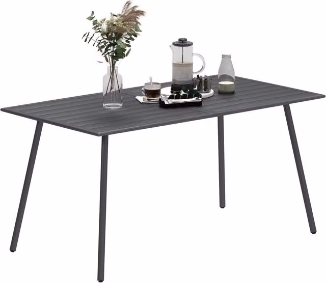 Tavolo da pranzo da giardino estensibile Minimal in metallo grigio L: 150 cm, P: 80 cm, H: 74 cm