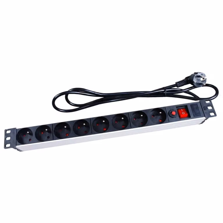 Multipresa a 8 vie per rack 19" - presa francese