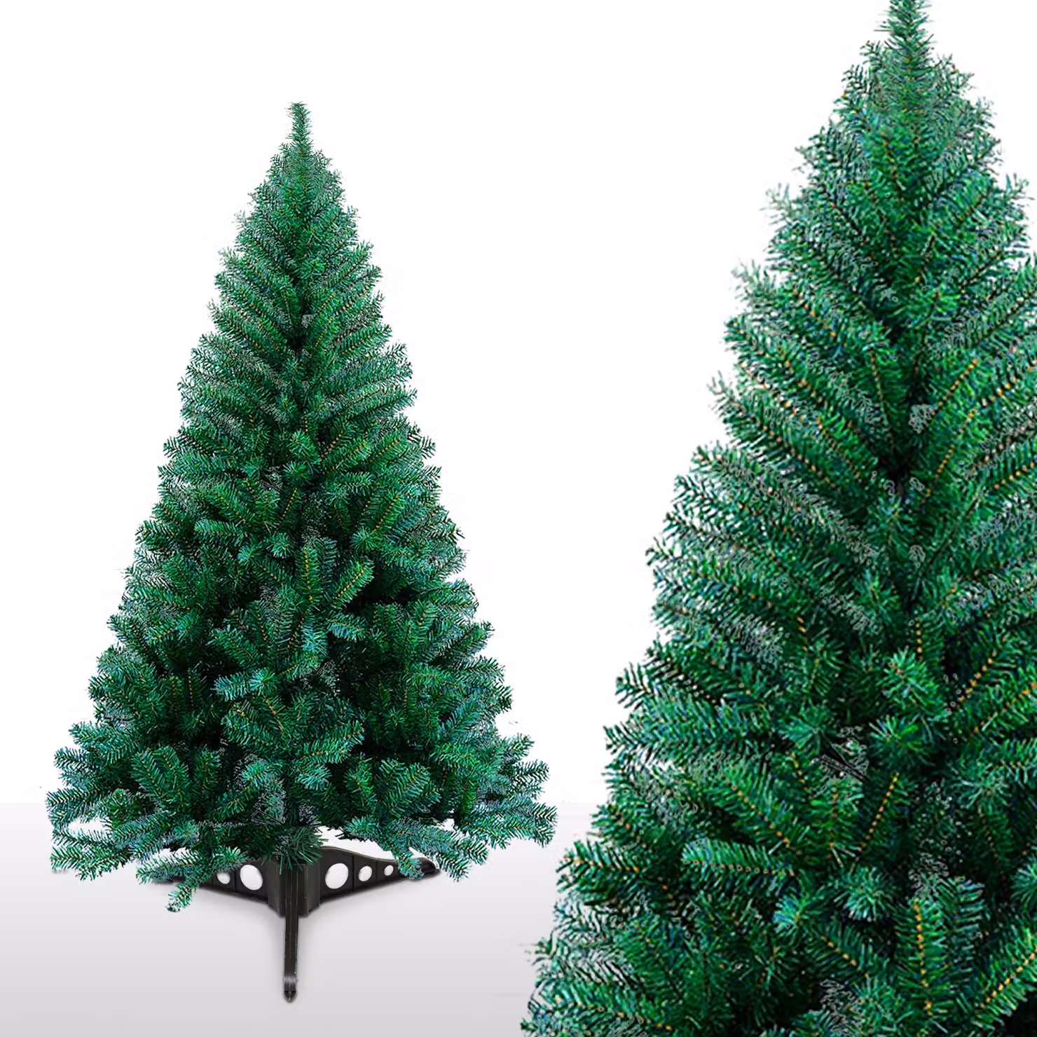 Jayseuw Albero di Natale Albero di Natale selezione di alberi di Natale verde floccato 120cm