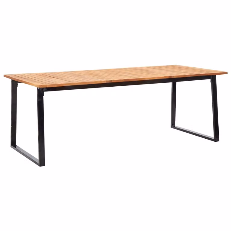 Set da Pranzo da Giardino 9 pz Nero in Polyrattan e Acacia