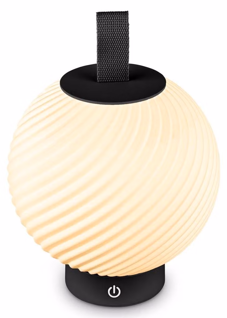 Briloner Lampada da tavolo LED senza fili Ø18x25 cm rotonda 2W 150lm 2700K bianco caldo dimmerabile nero - Lampada da comodino soggiorno camera da letto balcone