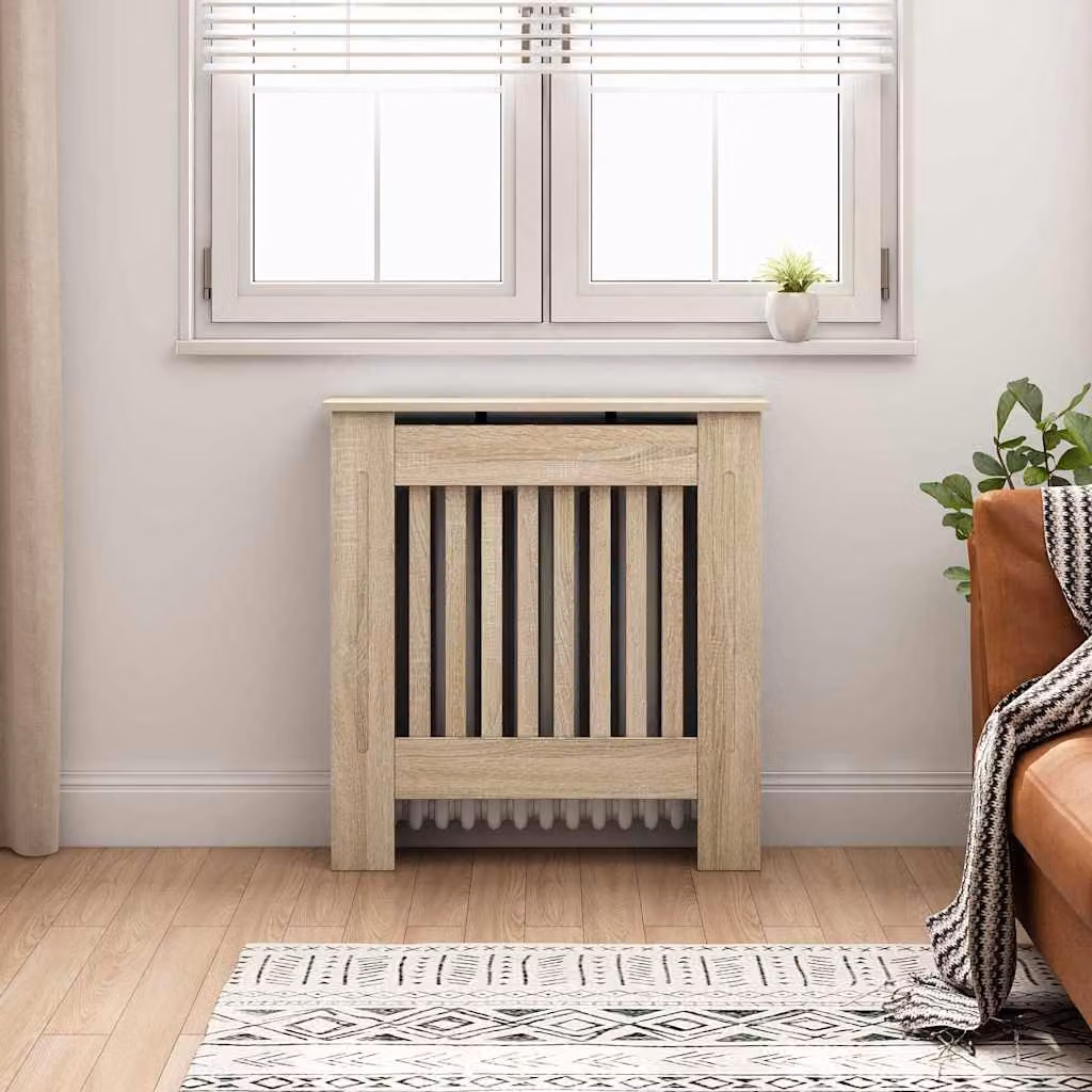 Copertura per radiatore vidaXL in legno multistrato, colore marrone/beige, L: 78 cm, H: 81,5 cm, P: 19 cm