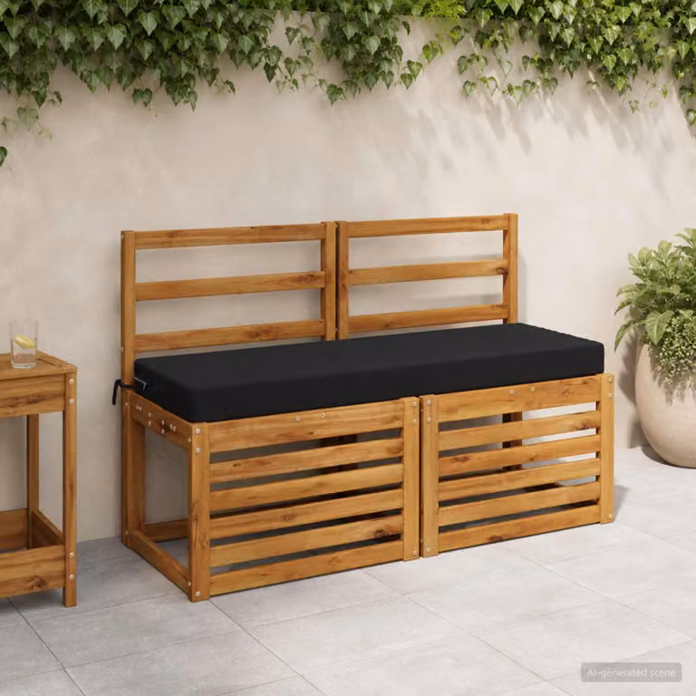 vidaXL Cuscino per panchina SOEST Nero, 120 x 40 x 8 cm