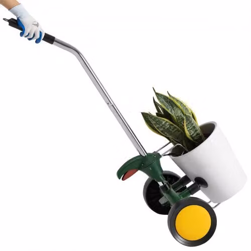 Carrello Porta Piante VEVOR con Braccio ad Artiglio Regolabile, Carrello per Trasporto Vasi da Giardino in Acciaio e Plastica, Capacità di Carico 65 kg