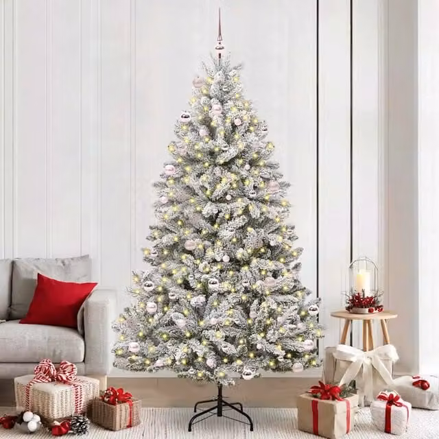 Albero di Natale artificiale moderno vidaXL verde con 300 LED bianco caldo, Altezza: 240 cm