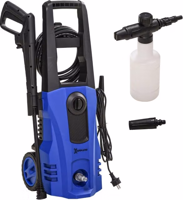 Idropulitrice ad alta pressione 5 pezzi, 1800 W, 150 bar, 510 l/h, tubo 6 m, con ruote, blu
