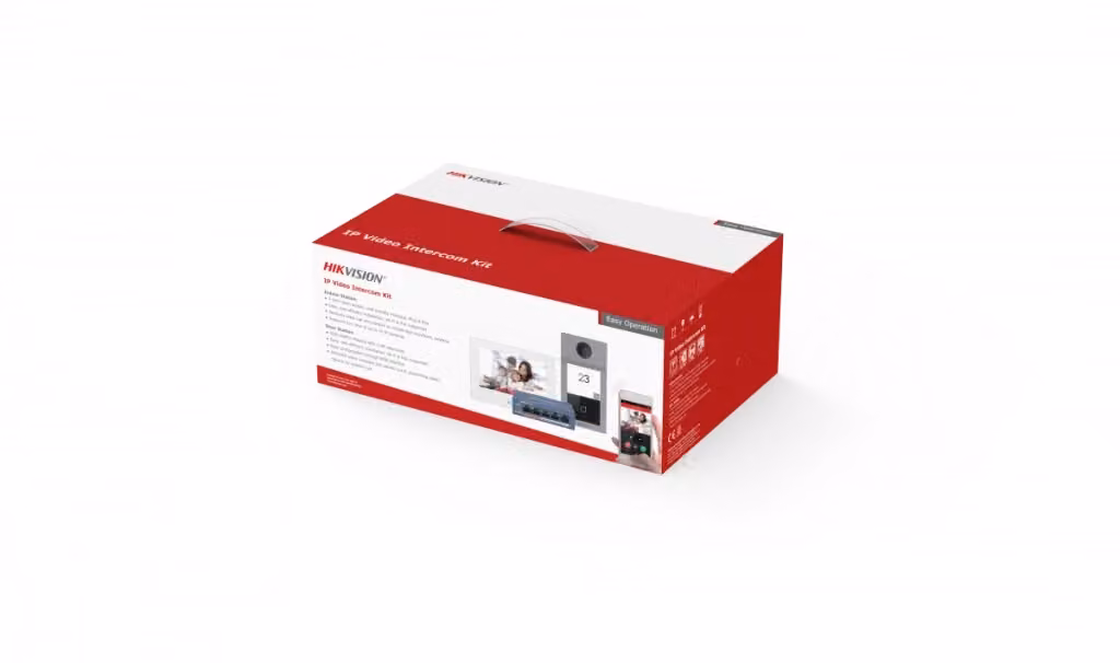 Kit videocitofono IP Hikvision Bianco con monitor 2 Mpx e lettore Mifare per sblocco serratura – 2