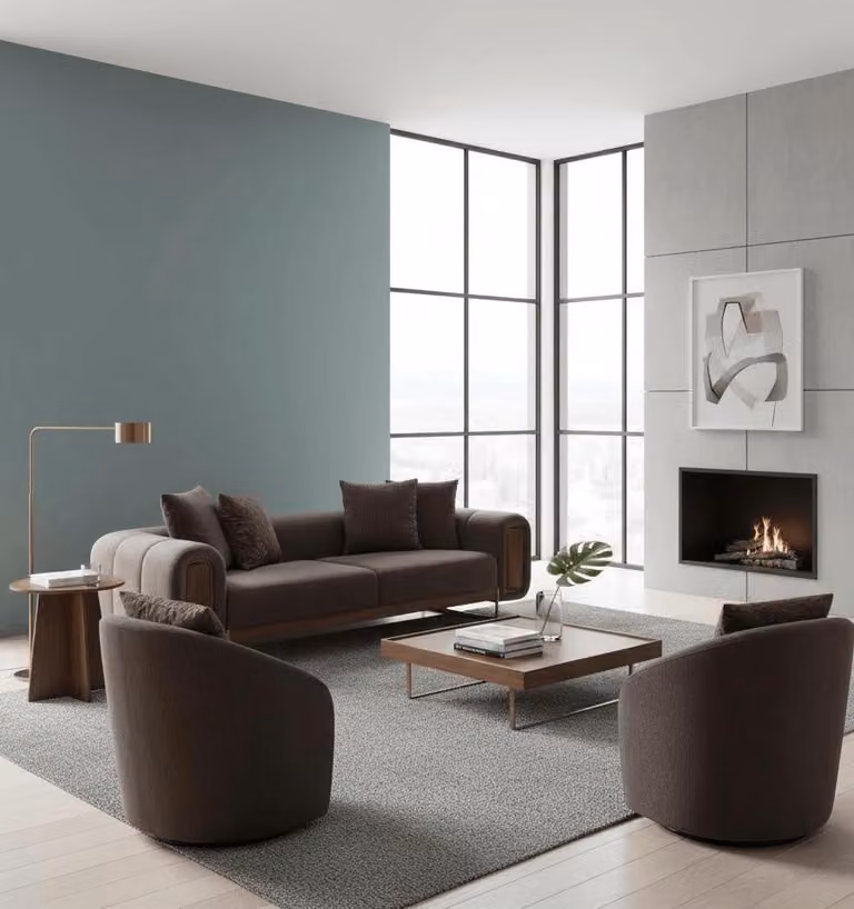 Set da salotto moderno dal design elegante con 3+1+1 posti