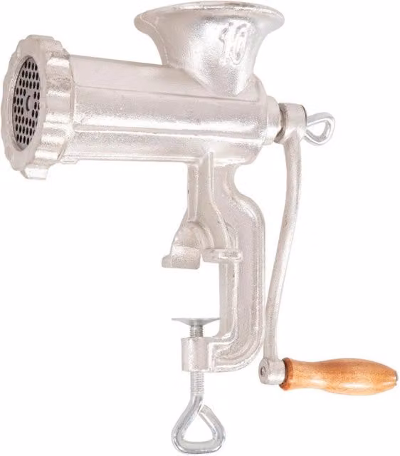 Set di 3 Tritacarne da Tavolo N 10 Casa Collection in Ghisa con Finitura Zincata Argento