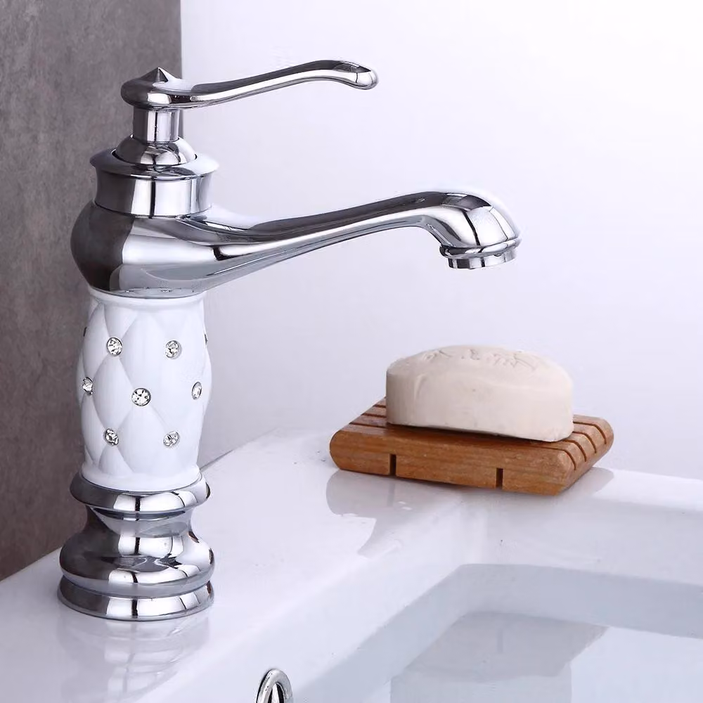Rubinetto per lavabo - Miscelatore monocomando - Da appoggio - Acciaio inox 304 - Corpo valvola in ottone - Argento