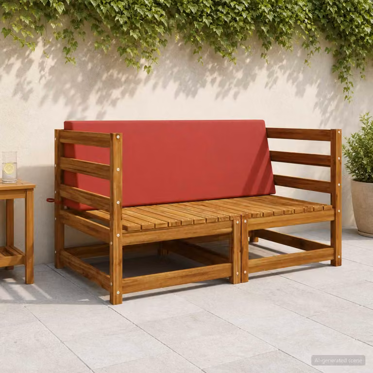 vidaXL Cuscino schienale SOEST in poliestere, Rosso, L: 120 cm, H: 40 cm, P: 20 cm