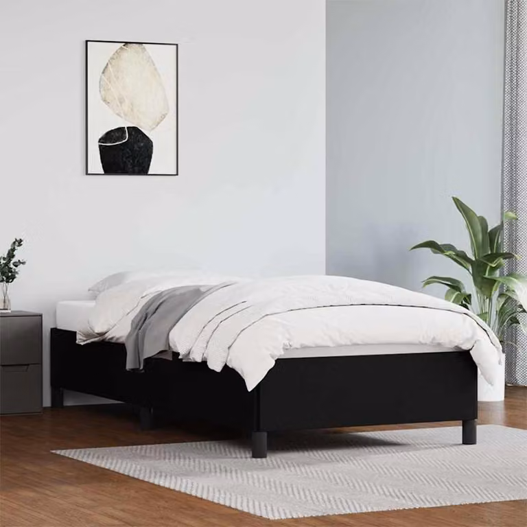 vidaXL Giroletto imbottito in similpelle nero L/P/H: 100 x 200 x 35 cm