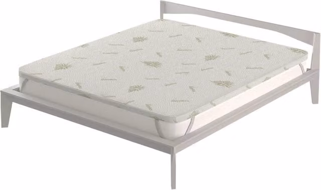 Topper Matrimoniale in Memory Foam Giordanoshop con Fodera in Aloe Sfoderabile e Elastici Bianco L/P: 160 x 190 cm