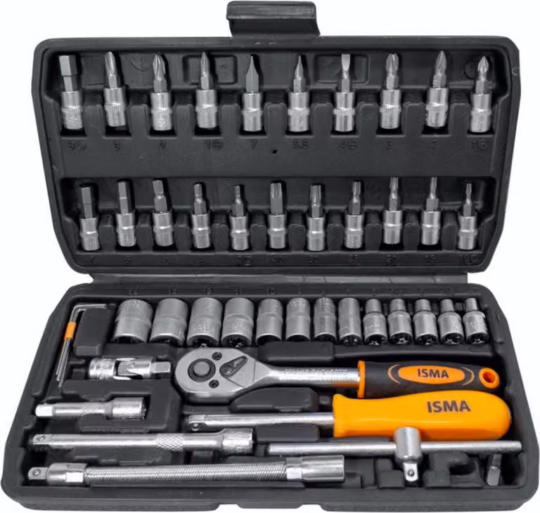Set di chiavi a bussola da 1/4" a 46 pezzi (esagonali) (4-14 mm)