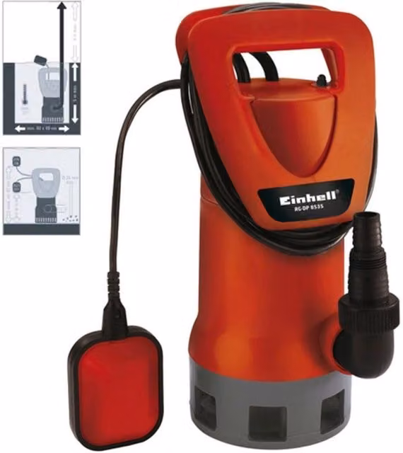 Pompa ad immersione ed elettropompa Einhell RG-DP 8535 per acque scure e chiare, colore rosso