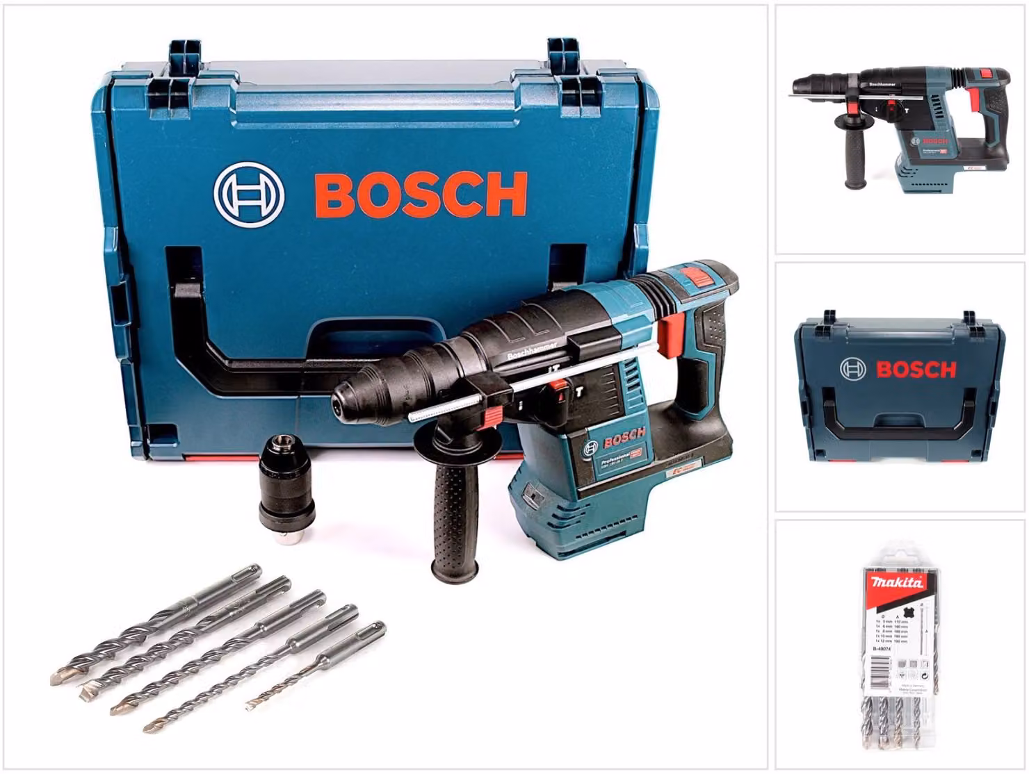 Bosch GBH 18V-26 F Martello perforatore a batteria 18V 2,6J SDS-Plus in L-Boxx con 5 punte per martello SDS-VPlus