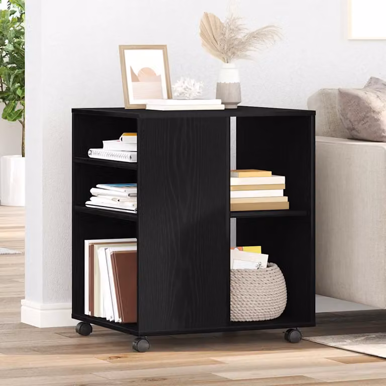 Armadio moderno vidaXL in MDF nero con ripiani interni L: 60 cm, P: 53 cm, H: 72,5 cm