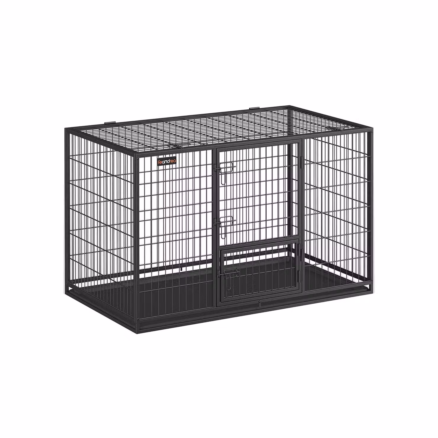 Gabbia per Cani di Taglia Media e Grande Doppia Porta Rimovibile, Nero Inchiostro / XXXL (139L x 79l x 87H cm)