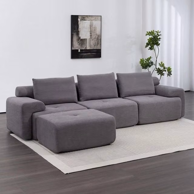Divano Angolare Modulare con Funzione Letto ¨C Xylo ¨C Cordone, Schiuma Memory