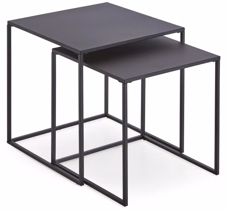 xonox.home tavolino da caffè piccolo set di 2 (L/A/D: 38x41x38 cm) nero