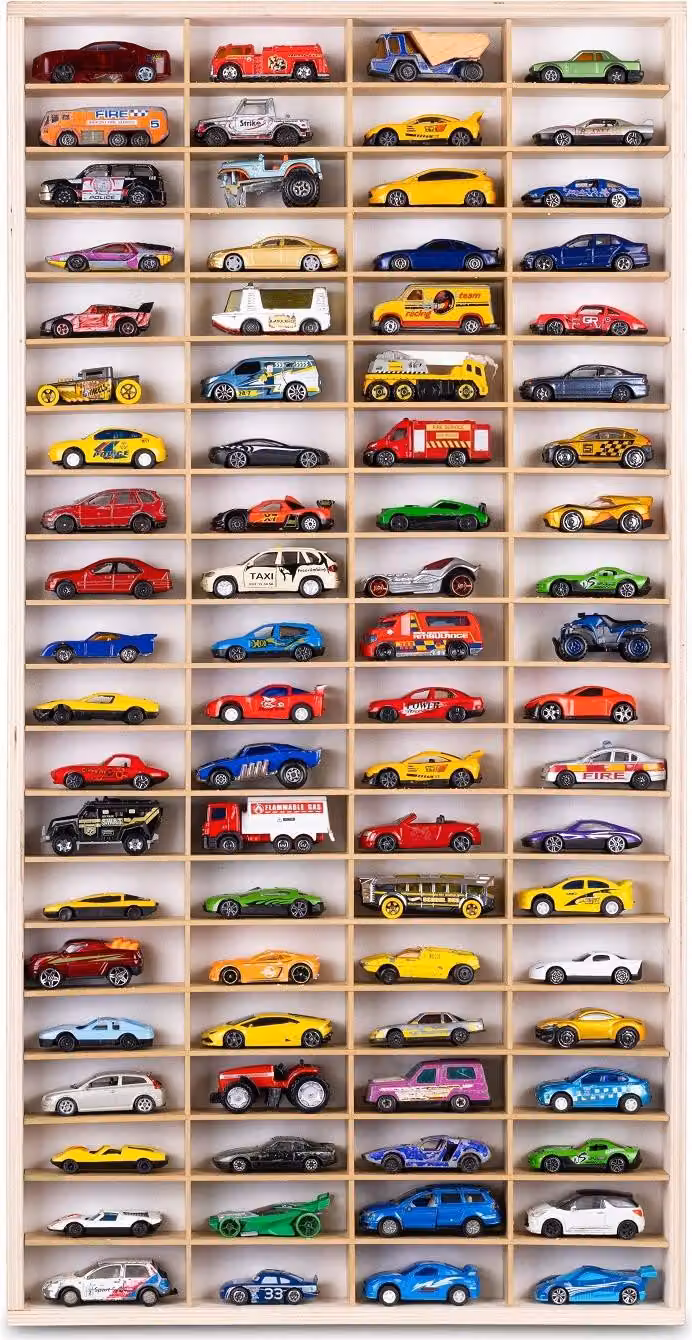 Scaffale Verticale Per Molle Auto 80 Posti Organizzatore In Legno Hot Wheels