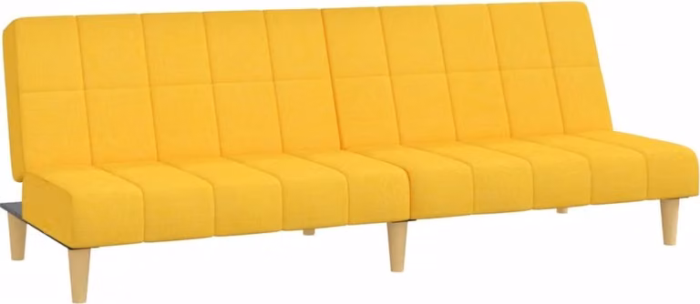 Divano Letto a 2 Posti Giallo in Tessuto