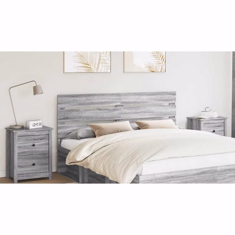Testiera per letto moderna vidaXL in legno ingegnerizzato grigio Sonoma