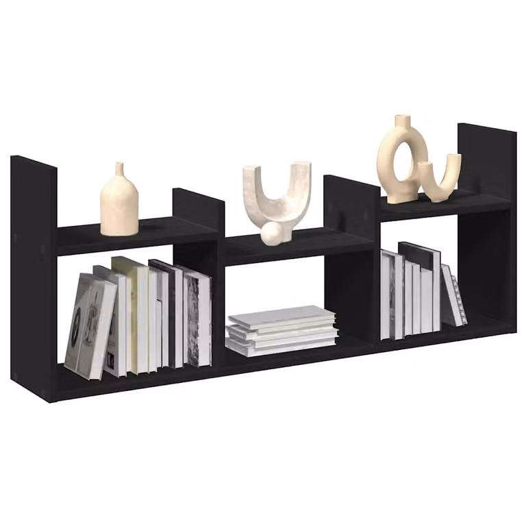 Mobile a parete vidaXL in legno multistrato e MDF nero opaco L 100 x P 40 x H 18 cm
