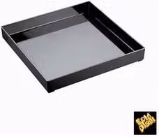 Vassoio quadrato Gold Plast in plastica nera L: 30 cm, P: 30 cm