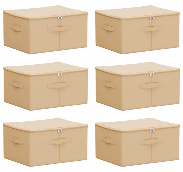 Scatola di Stoccaggio 6 pcs Crema 50 x 30 x 25 cm