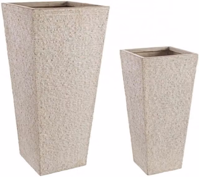 P.vaso decorativo effetto roccia colore sabbia IPERBRIKO