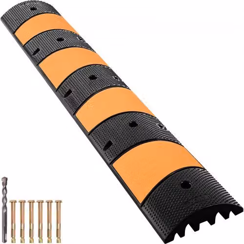 Rampa Protezione Cavi Modulare VEVOR in Gomma con 2 Canali, L: 185 cm, P: 31 cm, H: 5,5 cm