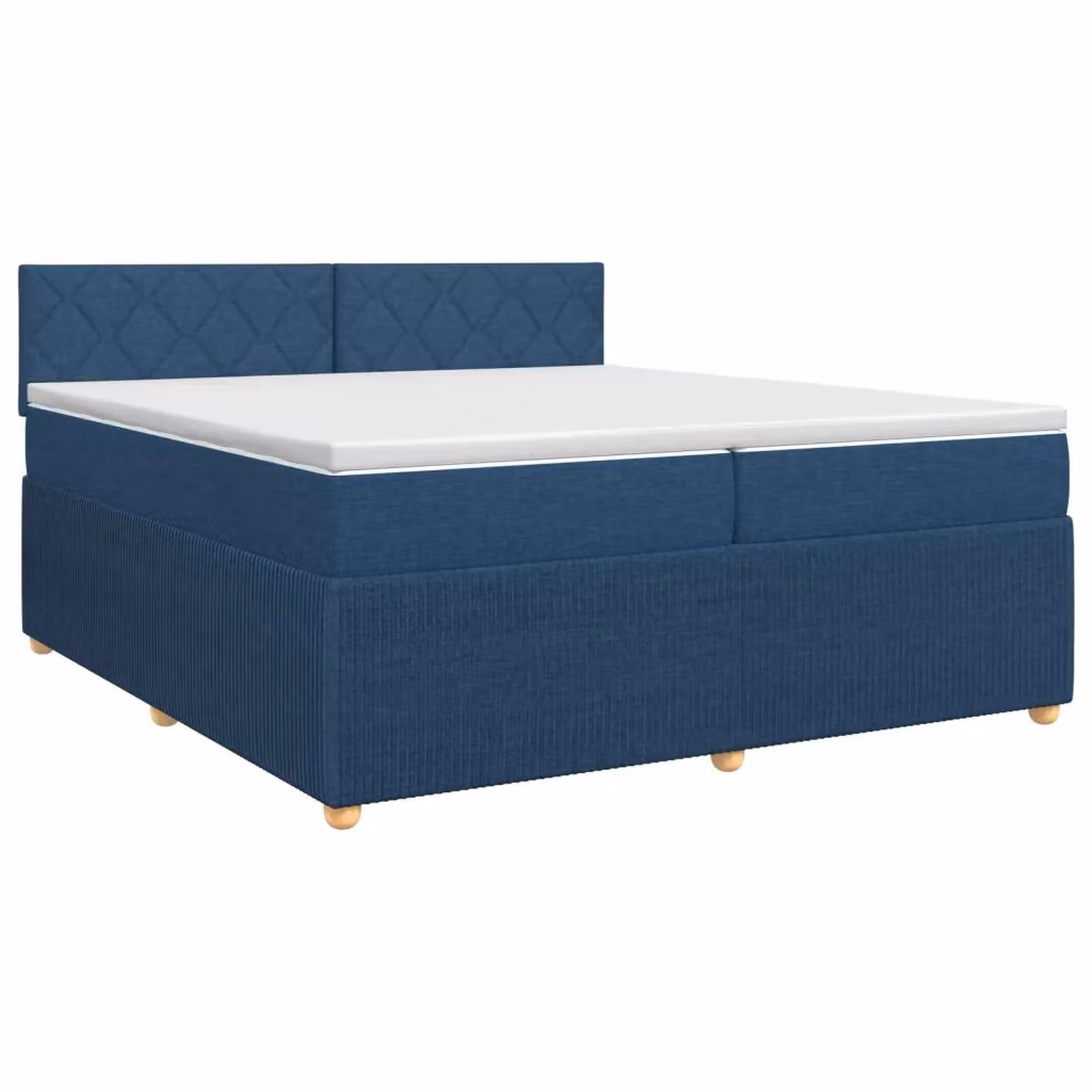 Letto box spring con materasso ibrido vidaXL Blu e Bianco L/P/H: 200 x 200 x 100,5 cm – 2