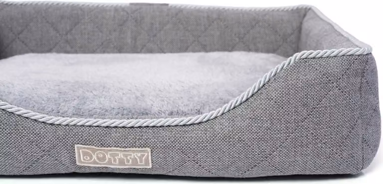 DOTTY Posto letto per cani, divano per cani, letto per gatti Letto accogliente per animali domestici, letto in peluche per cani di taglia media e grande, grigio, misura L (75 cm x 60 cm)