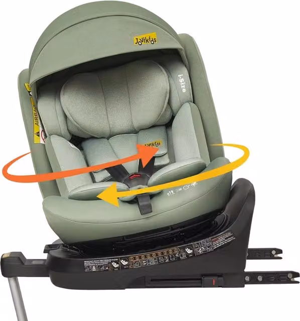 Jovikids Seggiolino Auto Girevole 360° ISOFIX i-Size 40-150 cm (0-12 anni), Reboarder con Funzione Sdraiata e Visiera Rimovibile, ECE R129