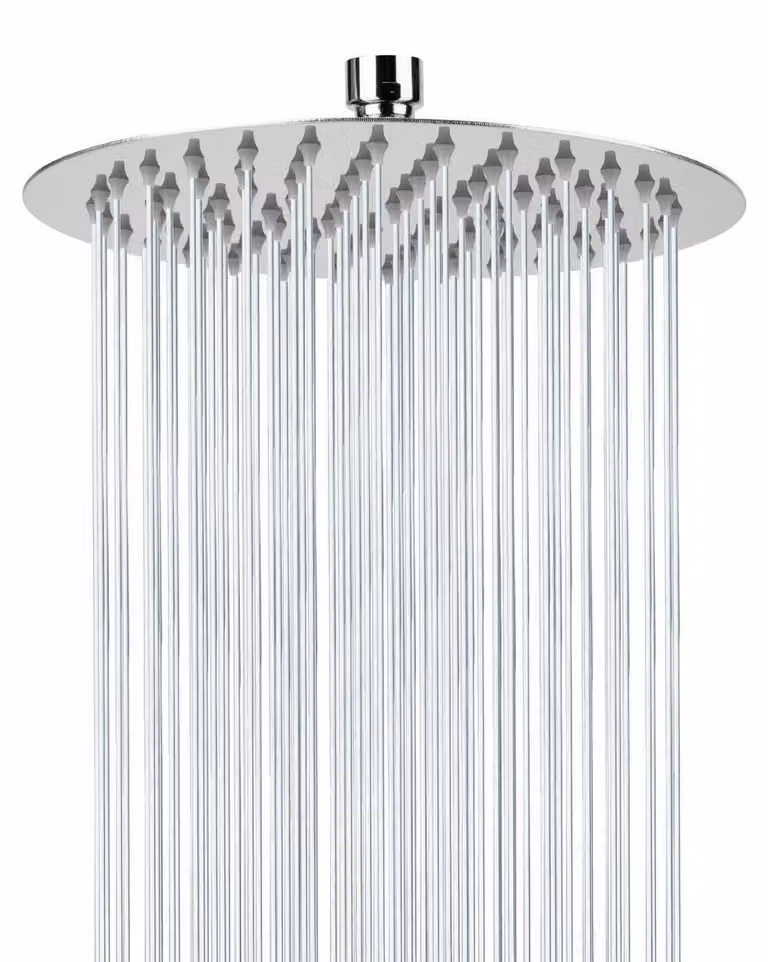 Rubinetto da doccia, 25 cm, acciaio inossidabile 304, con sistema di aumento della pressione, finitura cromata, montaggio senza utensili, attacco G1/2