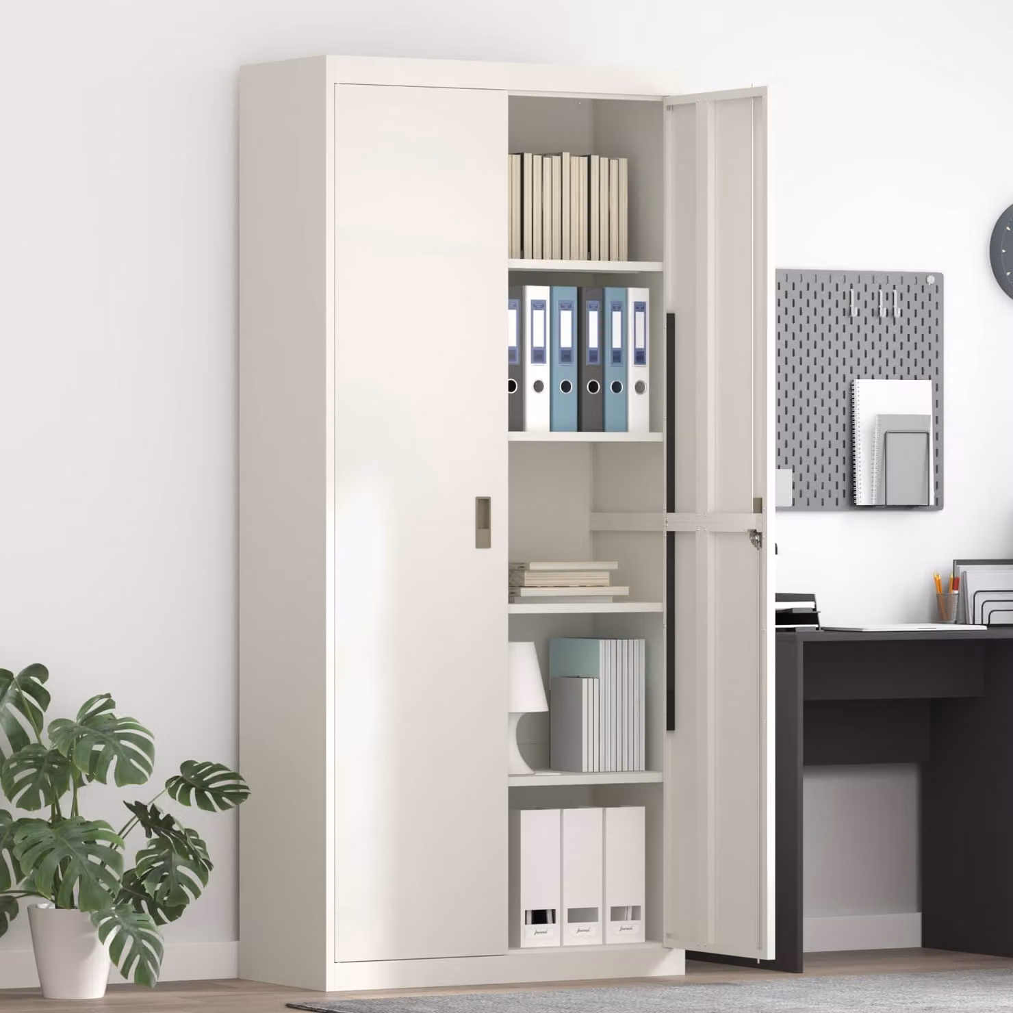 vidaXL Armadio Bianco 90 x 40 x 200 cm Acciaio