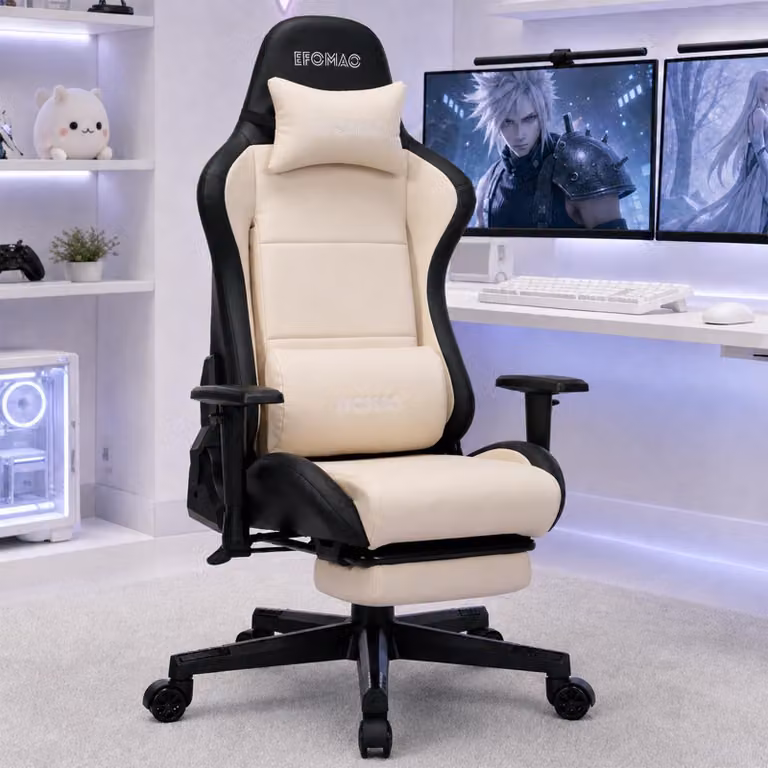 Sedia ergonomica per il gaming e l'ufficio, dotata di poggiapiedi