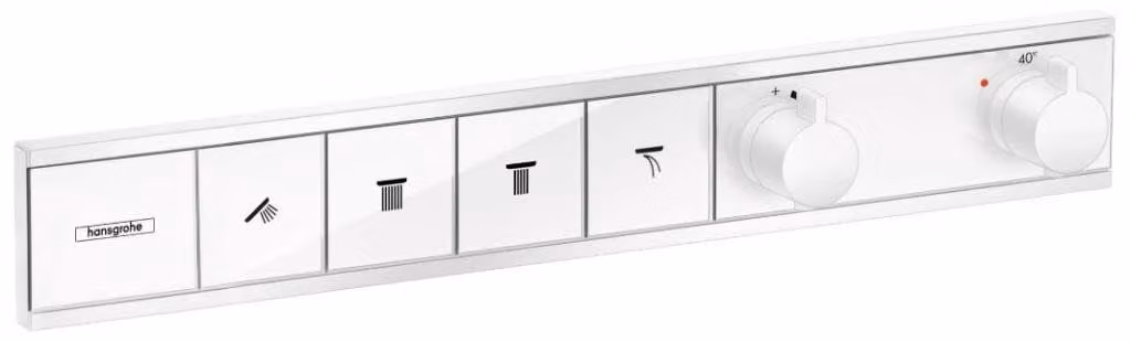 Termostato da incasso per 4 funzioni, bianco opaco, in ottone