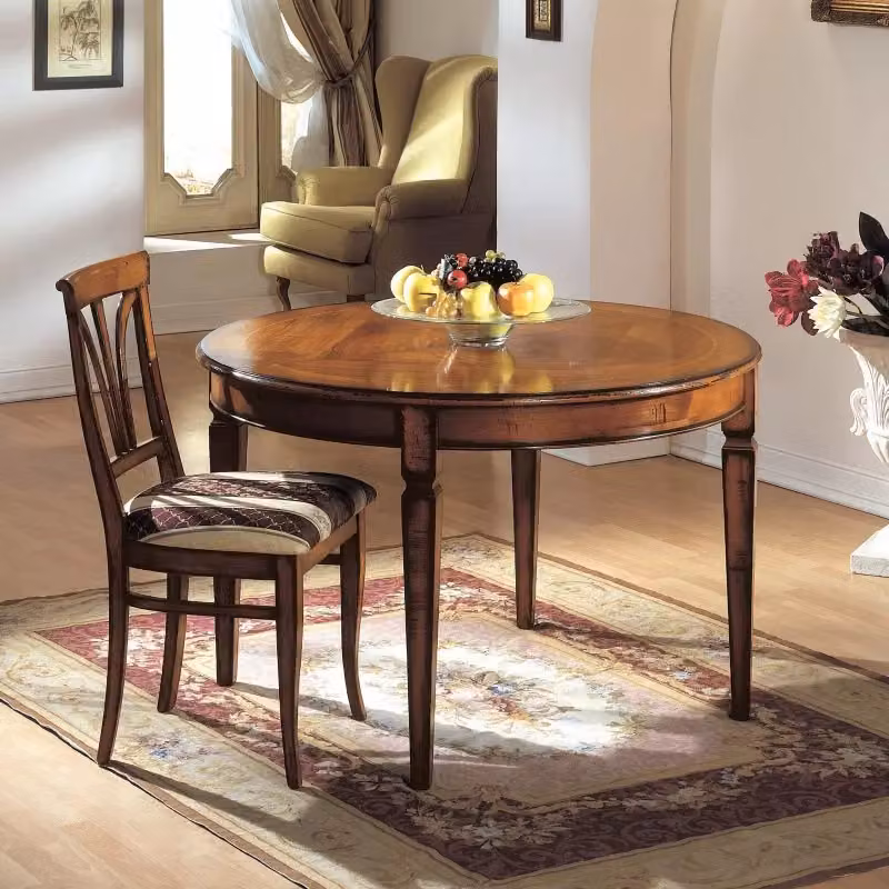 Tavolo rotondo allungabile in legno di noce Mobili 2G H 78 cm d.120 cm – 1