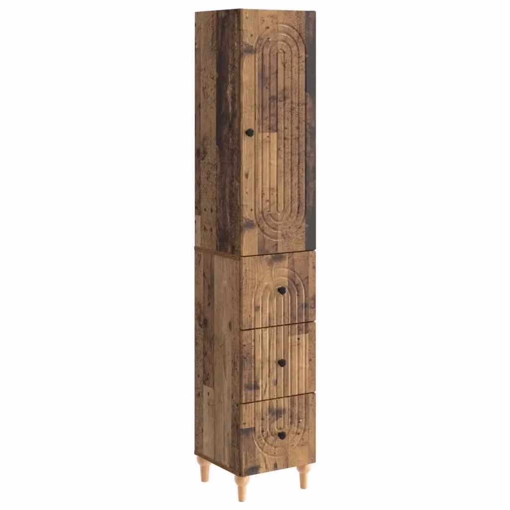 Set di 2 armadi moderni vidaXL in legno ingegnerizzato marrone opaco con ante a battente e cassetti, da appendere al muro – 2