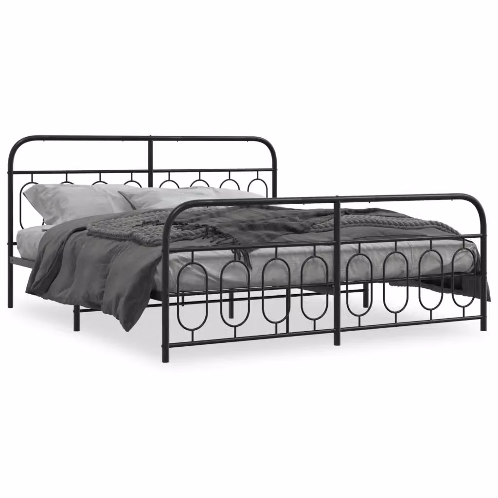 Giroletto vidaXL con testiera e pediera in metallo nero L: 198 cm, P: 207 cm, H: 300 cm – 2