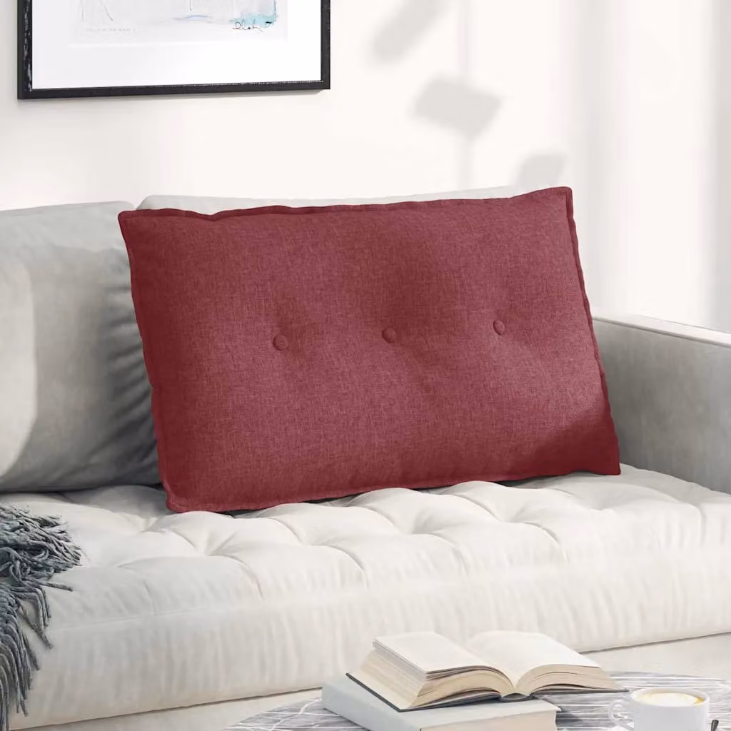Cuscino per schiena vidaXL Rosso, L 80 x P 19 x H 50 cm, con rivestimento rimovibile in poliestere