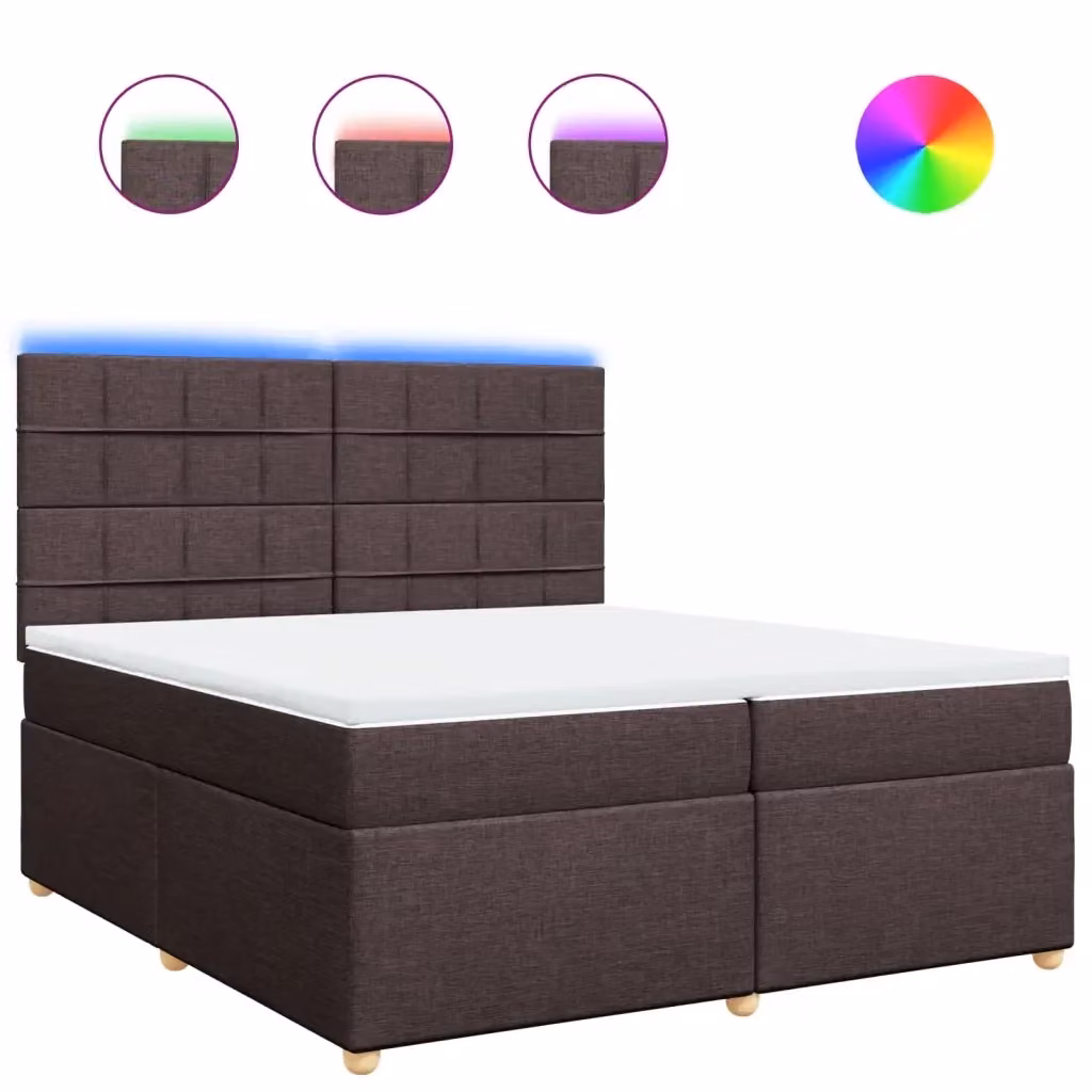 Letto Ibrido con Materasso vidaXL Marrone e Bianco L/P: 200 x 200 cm – 2