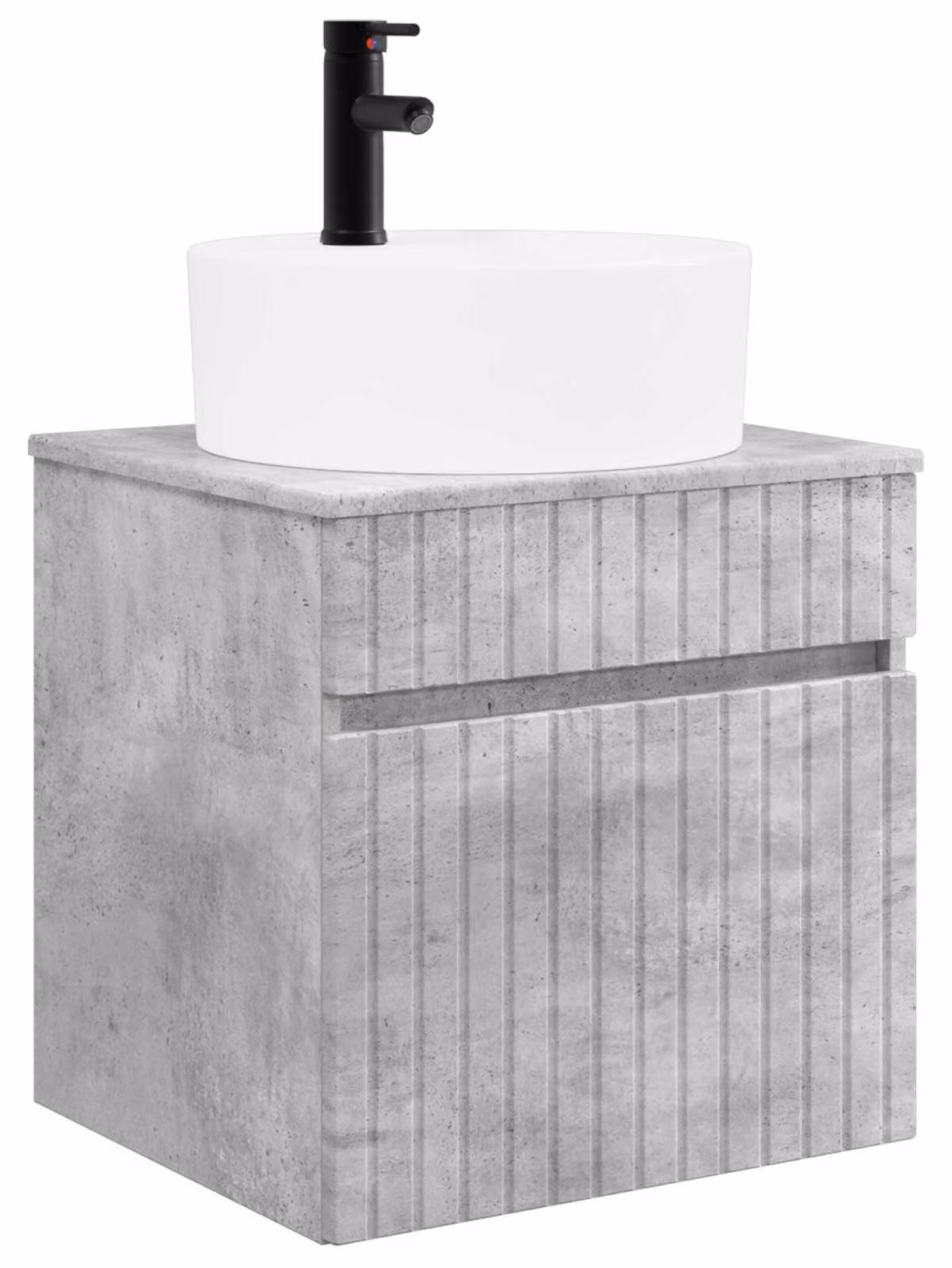 Mobile lavabo da parete Grigio Cemento 49 x 44,5 x 65 cm