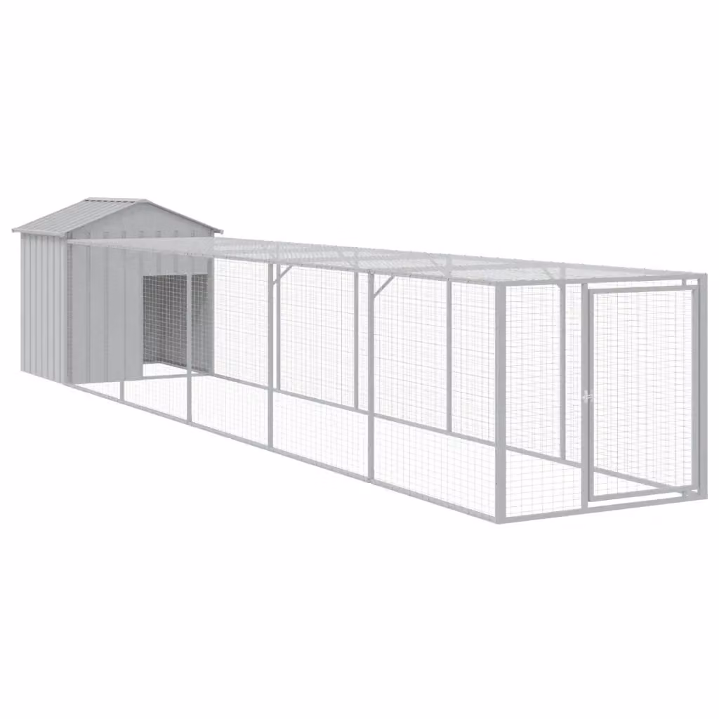 Pollaio Area Corsa Videx Grigio Chiaro in Acciaio Zincato L: 609 cm, H: 123 cm, P: 117 cm – 2