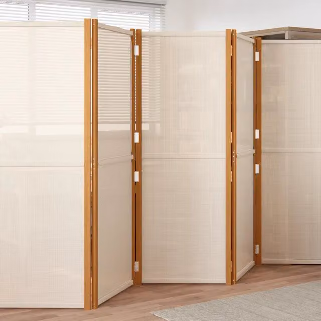 Divisorio Ambienti | Divider per stanze | Paravento a 6 Pannelli Bianco Crema 420x180 cm