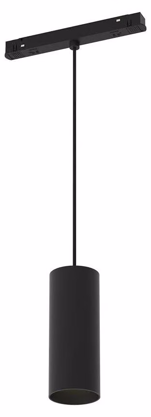 Sospensione Per Binario Moderno Focus Led Alluminio Nero 1 Luce 12W Dimmerabile